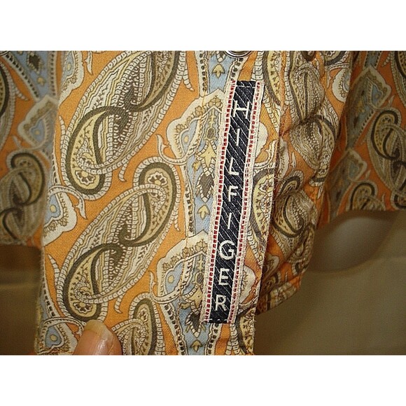 Tommy Hilfiger Jeans Blouse Flip Cuff Snap Front Shirt Womens Size L - Picture 5 of 8